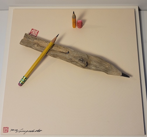 The Last Pencil on Earth / Carved Pencil & Real Pencils, Eraser / 10