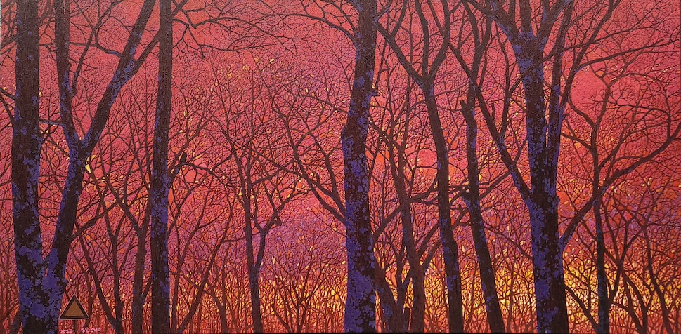 Along the LOVE Road with Sarang Mountain's Sunset / Oil on Canvas / 48